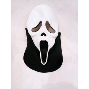 90s Easter Unlimited Inc‎ HN Ghostface Mask wo shroud Flexible Vintage Halloween